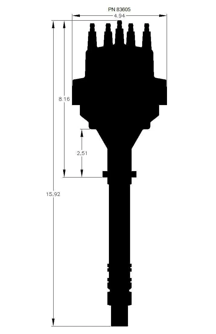 Chevy V8 w_Internal Module Distributor and Black Cap - 83605